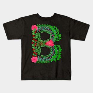 LETTER B FROM LEAVES AND FLOWERS Kids T-Shirt